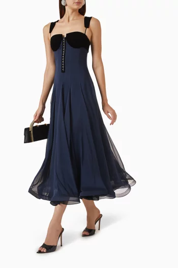 Urban Waltz Midi Dress in Chiffon