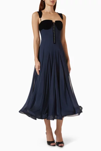 Urban Waltz Midi Dress in Chiffon
