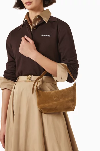 Top-handle Pouch in Suede