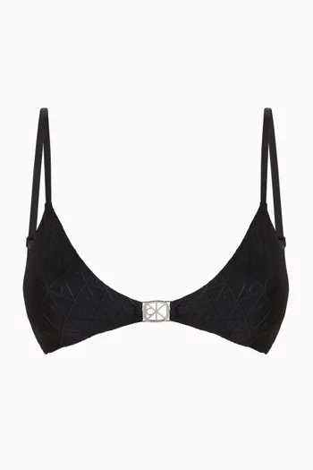 Embossed Emblem Triangle Bra