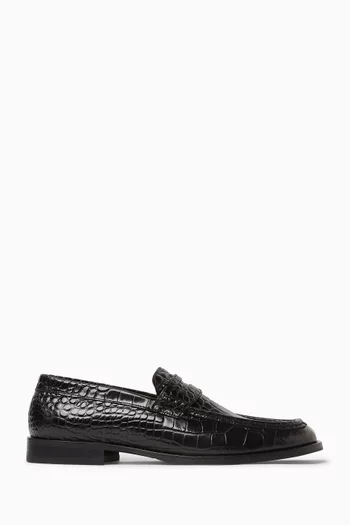 Light Loafers in Croc-embossed Bull Leather