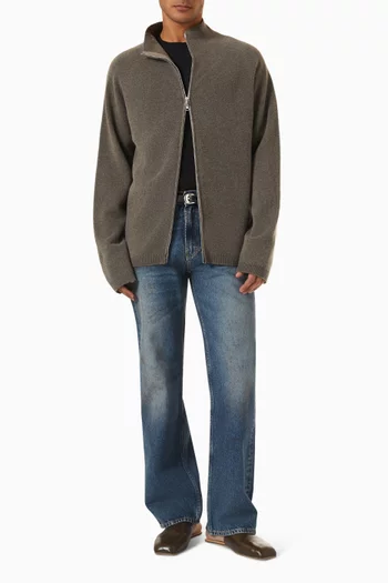 Line Zip Cardigan in Merino Wool