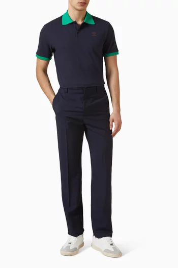 Medusa Embroidered Polo T-shirt in Cotton-piqué