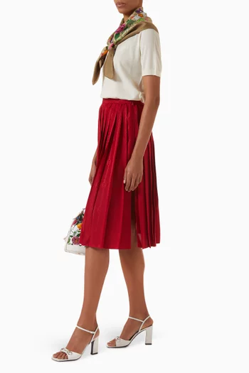 Interlocking Chain Skirt in Silk Jacquard