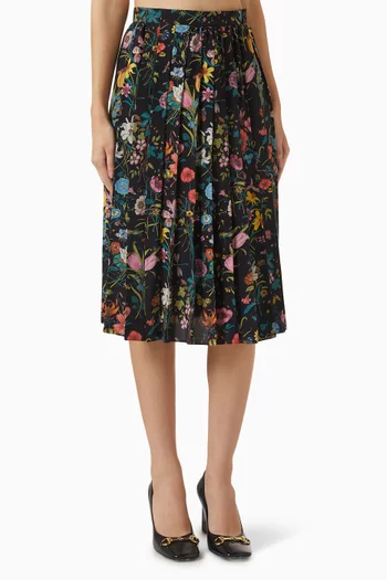 Printed Midi Skrit in Silk