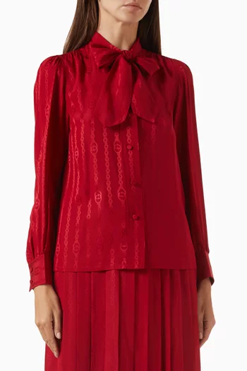 Interlocking G Chain Jacquard Shirt in Silk