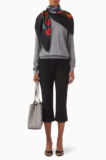 V-neck Knit Sweater in Fine Wool