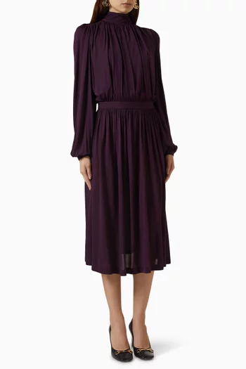 Pleated Dress in Viscose-jersey