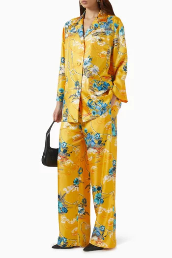 Printed Leisure Pants in Silk-twill