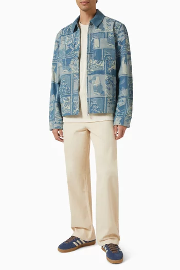 Stamp Jacquard Jacket in Cotton-blend