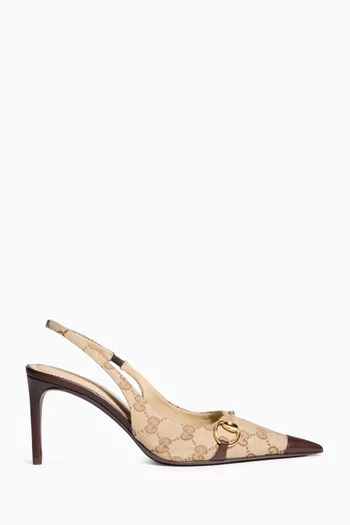 Donna 80 Slingback Pumps in GG Canvas