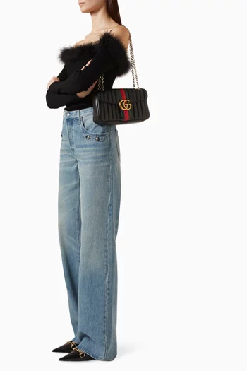 Medium Jetset GG Marmont Shoulder Bag in Leather