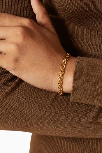 Timepiece Link Chain Bracelet in 18kt Gold-plated Steel