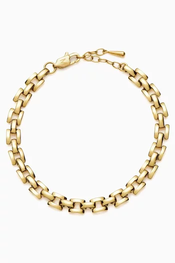 Timepiece Link Chain Bracelet in 18kt Gold-plated Steel