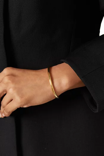 Classic Round Hinged Bangle in 18kt Gold-plated Steel