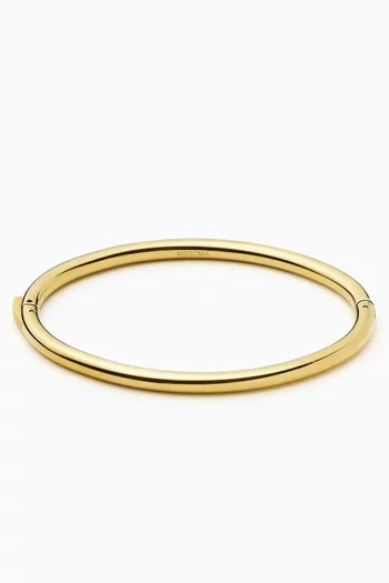 Classic Round Hinged Bangle in 18kt Gold-plated Steel