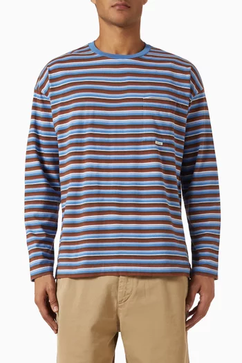 Stripe Pocket T-shirt in Cotton