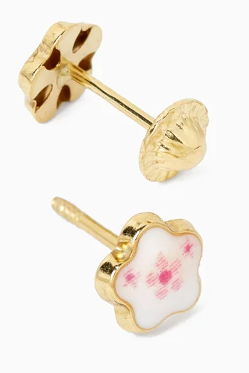 Flower Stud Earrings in 18kt Gold