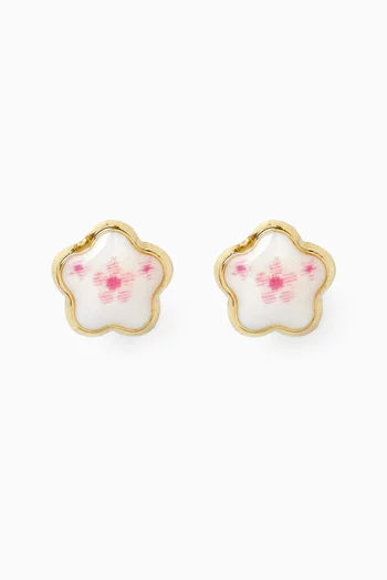 Flower Stud Earrings in 18kt Gold