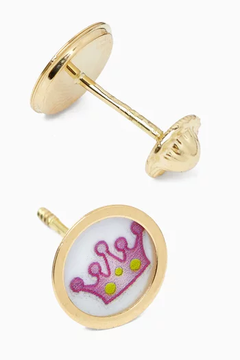 Crown Earrings in 18kt Gold