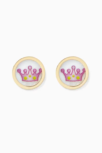 Crown Earrings in 18kt Gold