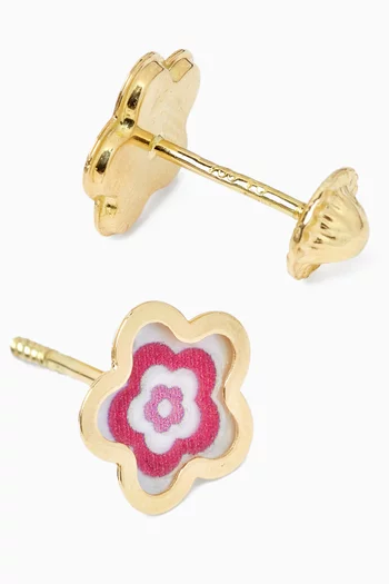Flower Earrings in 18kt Gold