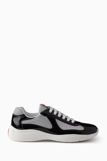 America's Cup Sneakers in Patent Leather & Technical Fabric