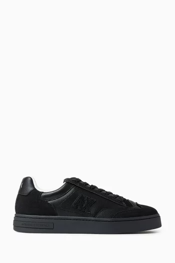 London AX Logo Sneakers in leather & Suede
