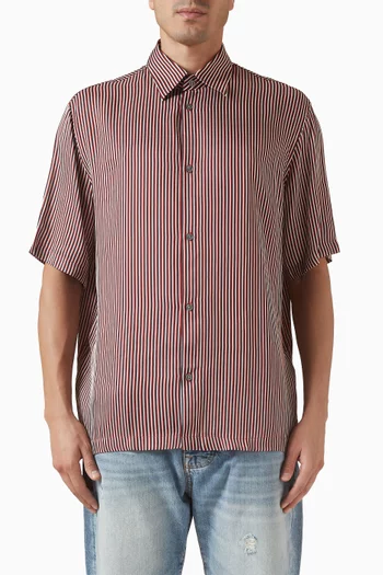 All-over Logo-print Boxy Shirt in Viscose