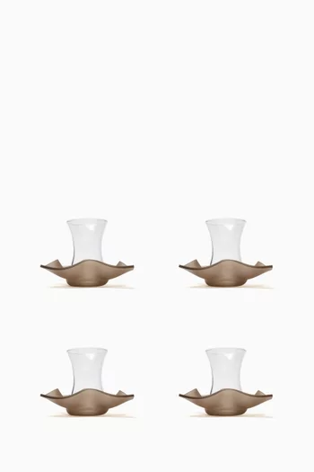 Teacup & Saucer in Acrylic, Set of 4