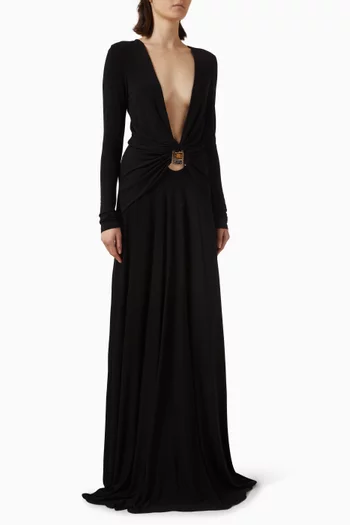 Bezel Quartz Ruched Dress in Jersey