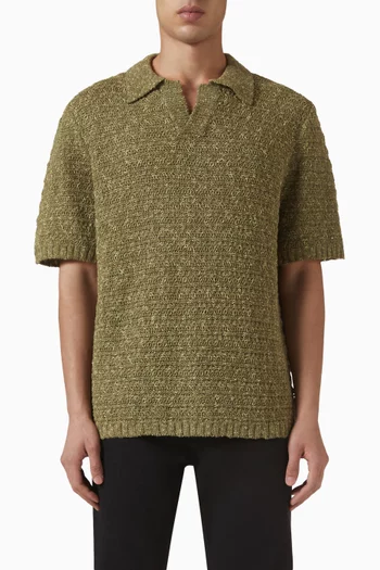 Saperry Knit Polo Shirt in Cotton & Linen