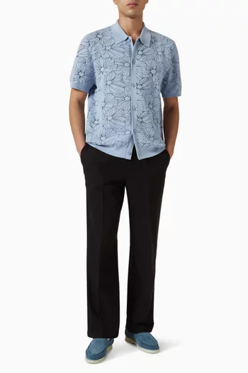 Tellaro Flower Jacquard Shirt in Cotton-blend