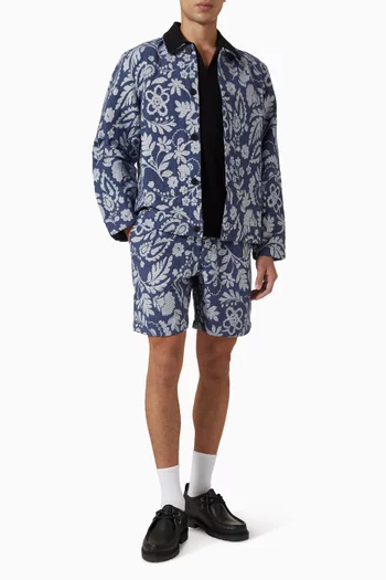 Kurt Floral Jacquard Shorts in Cotton-blend