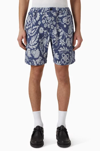 Kurt Floral Jacquard Shorts in Cotton-blend