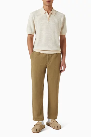 Naples Mini Geometric Knitted Polo Shirt in Cotton-blend