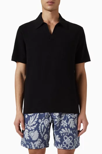 Siena Bouclé Polo Shirt in Cotton-blend
