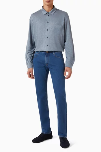 Buttoned Shirt in Linen-jersey