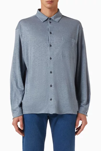 Buttoned Shirt in Linen-jersey
