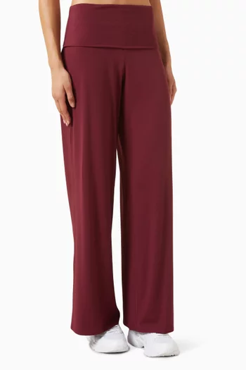Fold-over Wide-leg Yoga Pants