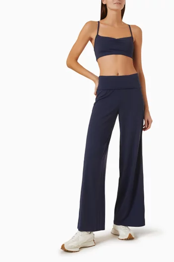 Fold-over Wide-leg Yoga Pants