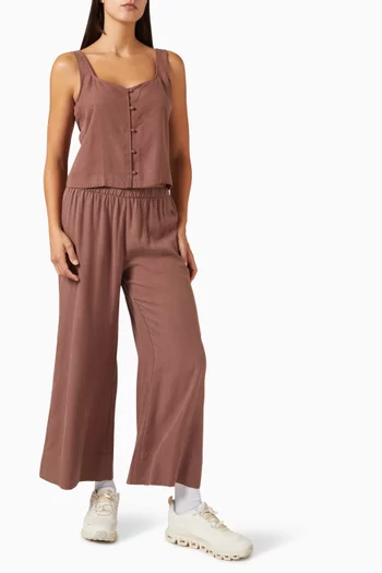 Trestles Twill Button-front Top