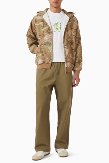 Stars Waffle Zip-thru Hoodie in Cotton