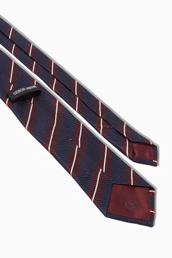 Diagonal Stripe Tie in Silk