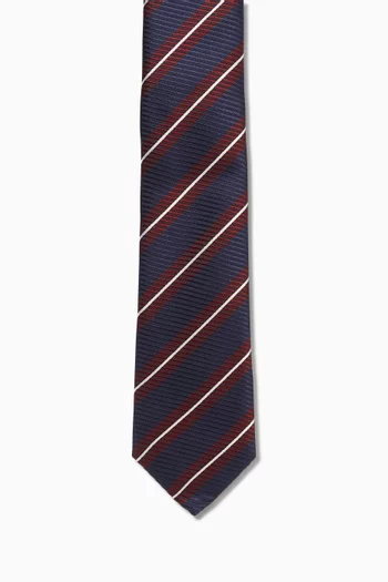 Diagonal Stripe Tie in Silk
