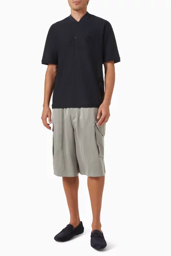 GA Logo Half-zip Polo Shirt in Mesh