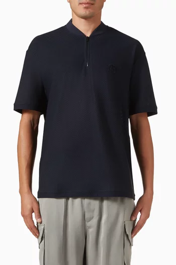 GA Logo Half-zip Polo Shirt in Mesh