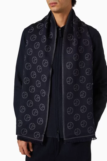 GA Logo Scarf in Virgin Wool