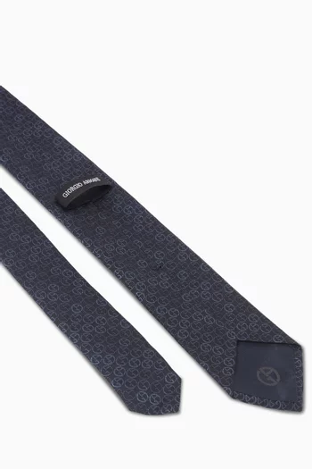 Micro Monogram Jacquard Tie in Silk