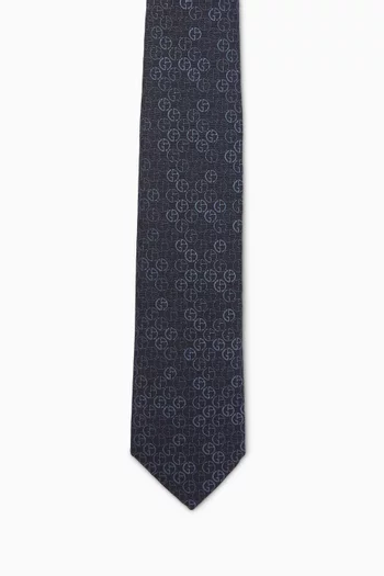 Micro Monogram Jacquard Tie in Silk